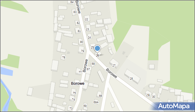 Borowe, Borowe, 26, mapa Borowe