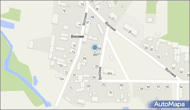 Borowe, Borowe, 69A, mapa Borowe