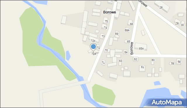 Borowe, Borowe, 72A, mapa Borowe