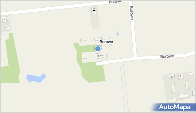 Borowe, Borowe, 9, mapa Borowe