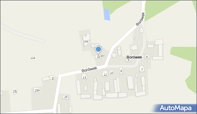 Borówek, Borówek, 11, mapa Borówek