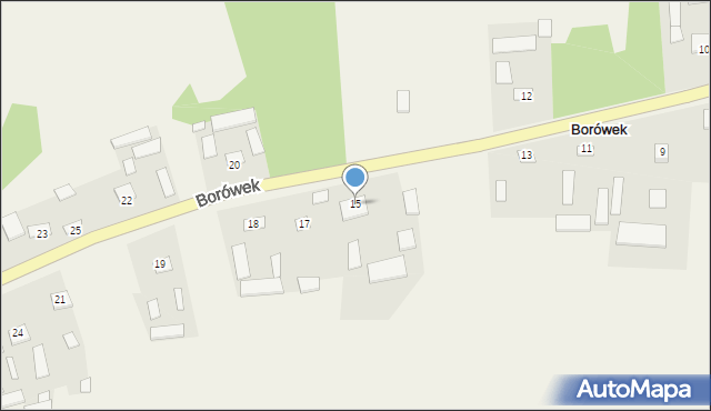 Borówek, Borówek, 15, mapa Borówek