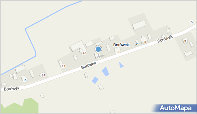 Borówek, Borówek, 11, mapa Borówek