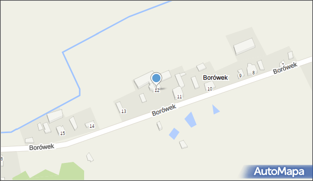 Borówek, Borówek, 12, mapa Borówek