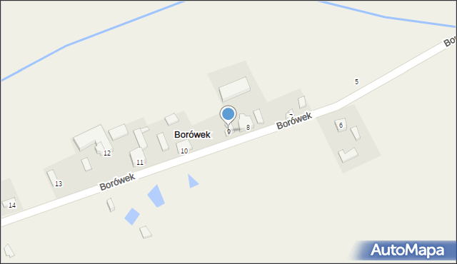 Borówek, Borówek, 9, mapa Borówek