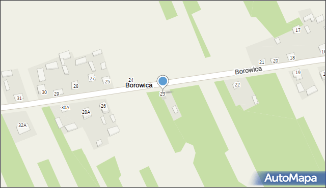 Borowica, Borowica, 23, mapa Borowica