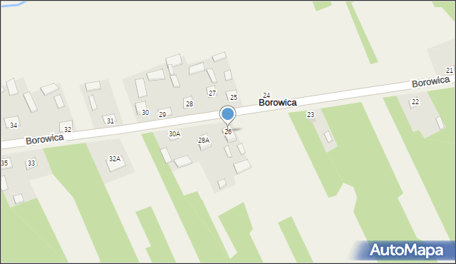 Borowica, Borowica, 26, mapa Borowica