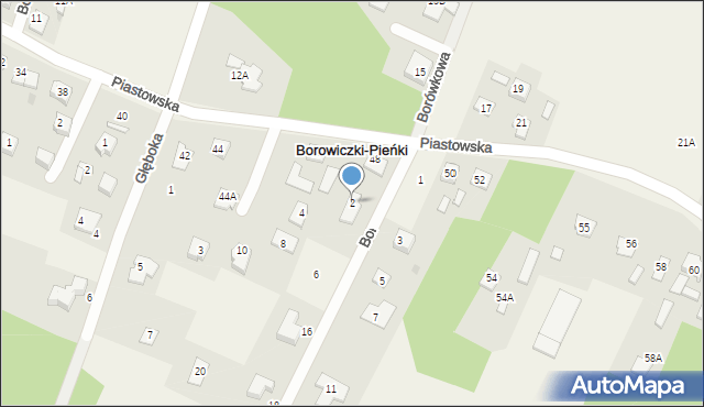 Borowiczki-Pieńki, Borówkowa, 2, mapa Borowiczki-Pieńki