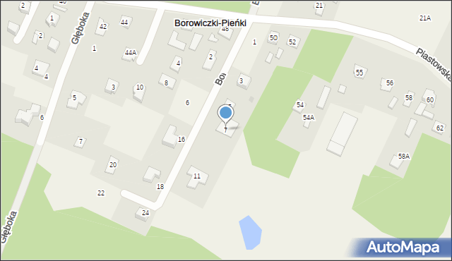 Borowiczki-Pieńki, Borówkowa, 7, mapa Borowiczki-Pieńki