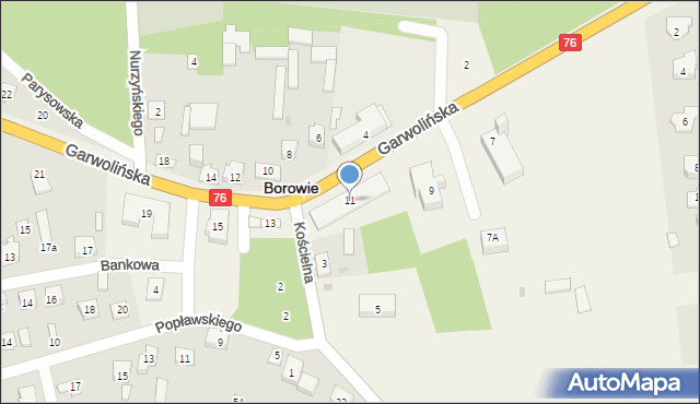 Borowie, Borowie, 11, mapa Borowie