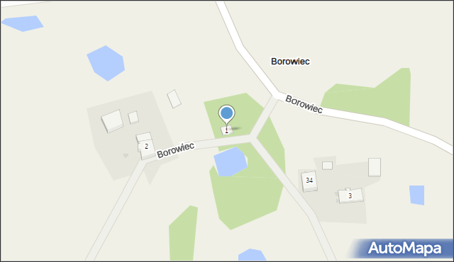 Borowiec, Borowiec, 1, mapa Borowiec