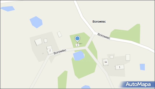 Borowiec, Borowiec, 33, mapa Borowiec