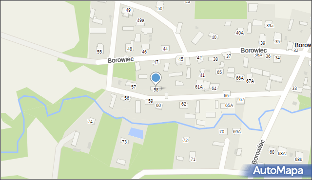 Borowiec, Borowiec, 58, mapa Borowiec