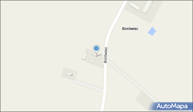 Borówiec, Borówiec, 13, mapa Borówiec