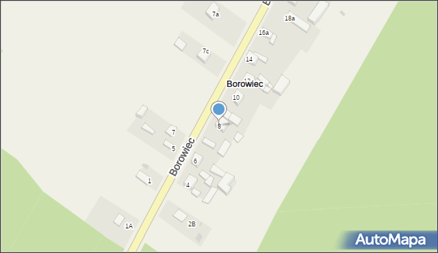 Borowiec, Borowiec, 8, mapa Borowiec