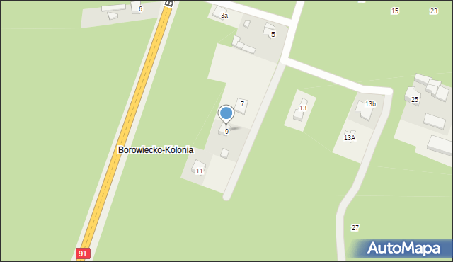 Borowiecko-Kolonia, Borowiecko-Kolonia, 9, mapa Borowiecko-Kolonia