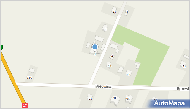 Borowina, Borowina, 1, mapa Borowina