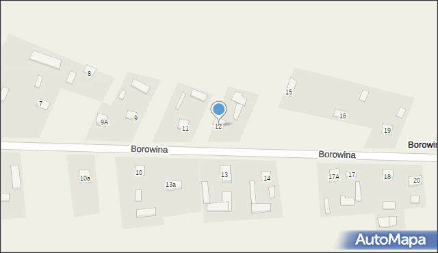 Borowina, Borowina, 12, mapa Borowina