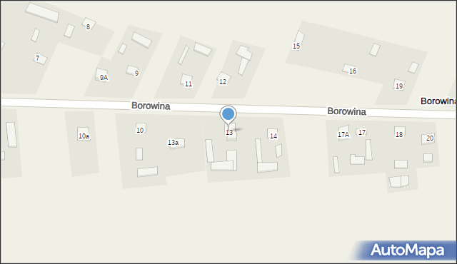 Borowina, Borowina, 13, mapa Borowina