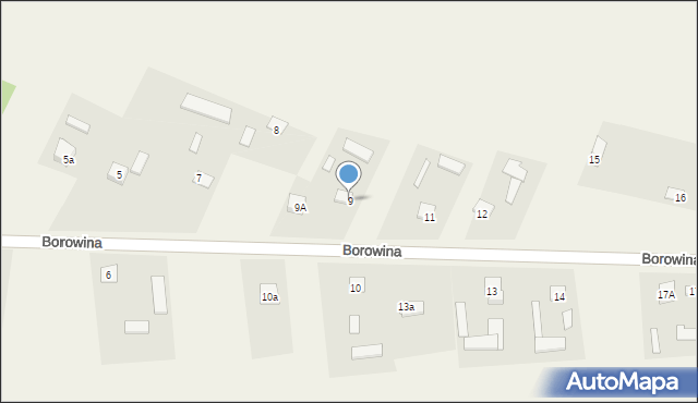 Borowina, Borowina, 9, mapa Borowina