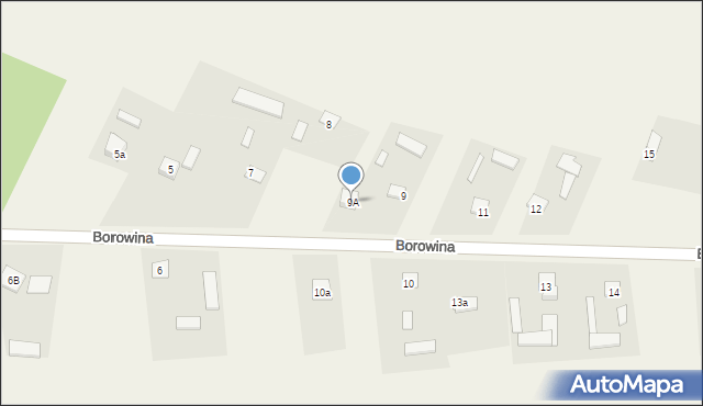 Borowina, Borowina, 9A, mapa Borowina