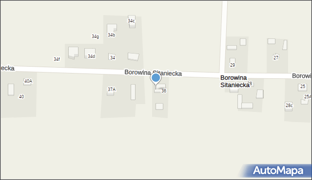 Borowina Sitaniecka, Borowina Sitaniecka, 36A, mapa Borowina Sitaniecka