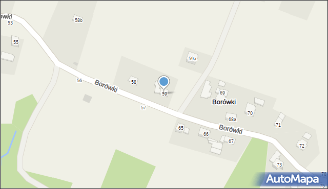 Borówki, Borówki, 59, mapa Borówki
