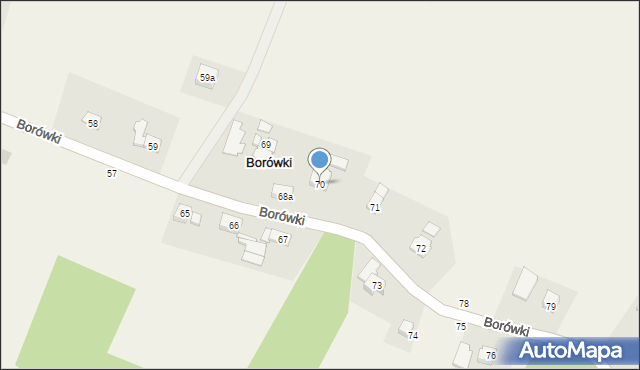 Borówki, Borówki, 70, mapa Borówki