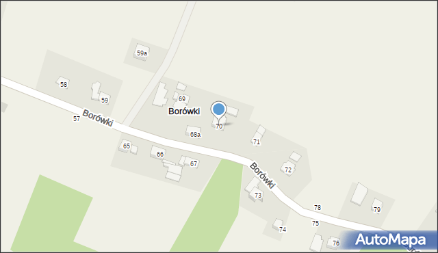 Borówki, Borówki, 70, mapa Borówki