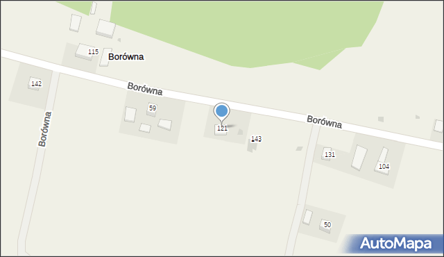 Borówna, Borówna, 121, mapa Borówna