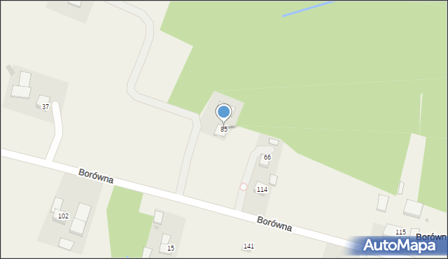 Borówna, Borówna, 85, mapa Borówna
