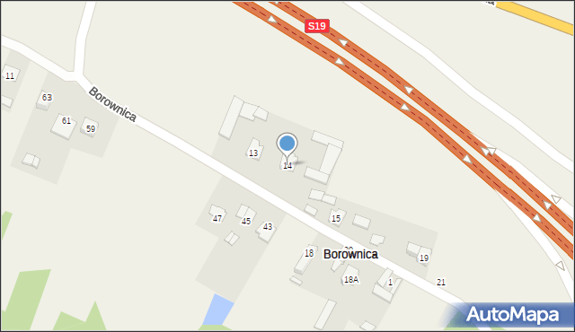 Borownica, Borownica, 14, mapa Borownica