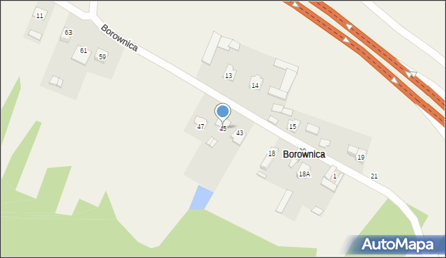 Borownica, Borownica, 45, mapa Borownica