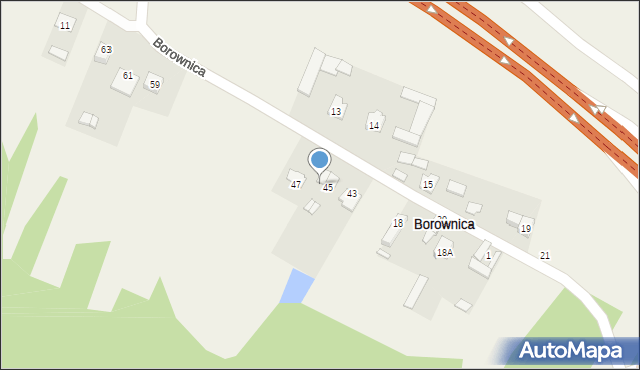 Borownica, Borownica, 45A, mapa Borownica