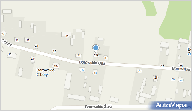 Borowskie Cibory, Borowskie Cibory, 33A, mapa Borowskie Cibory