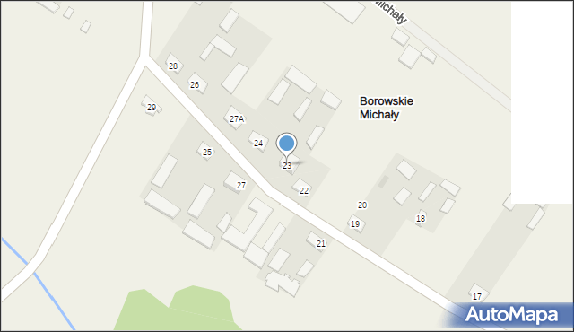 Borowskie Michały, Borowskie Michały, 23, mapa Borowskie Michały
