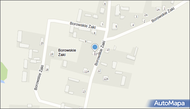 Borowskie Żaki, Borowskie Żaki, 11, mapa Borowskie Żaki