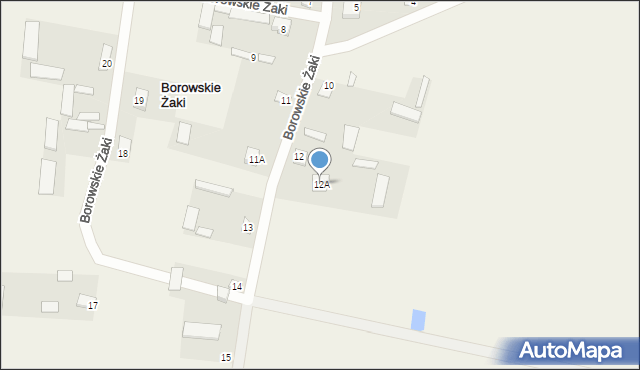 Borowskie Żaki, Borowskie Żaki, 12A, mapa Borowskie Żaki