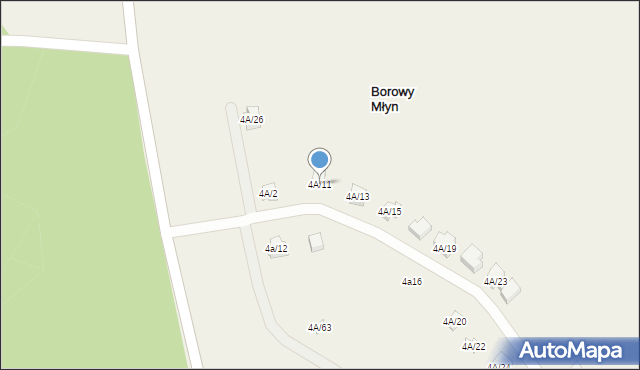 Borowy Młyn, Borowy Młyn, 4A/11, mapa Borowy Młyn