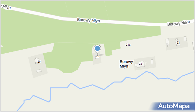 Borowy Młyn, Borowy Młyn, 25, mapa Borowy Młyn