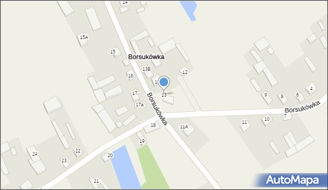 Borsukówka, Borsukówka, 13, mapa Borsukówka