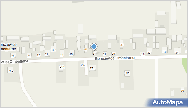 Borszewice Cmentarne, Borszewice Cmentarne, 27, mapa Borszewice Cmentarne