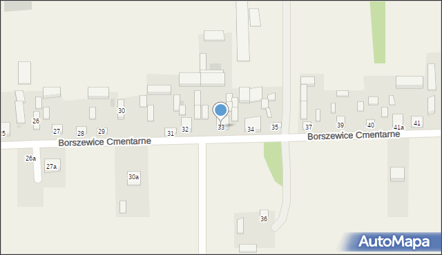 Borszewice Cmentarne, Borszewice Cmentarne, 33, mapa Borszewice Cmentarne