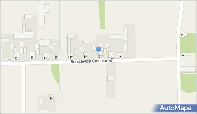 Borszewice Cmentarne, Borszewice Cmentarne, 40, mapa Borszewice Cmentarne