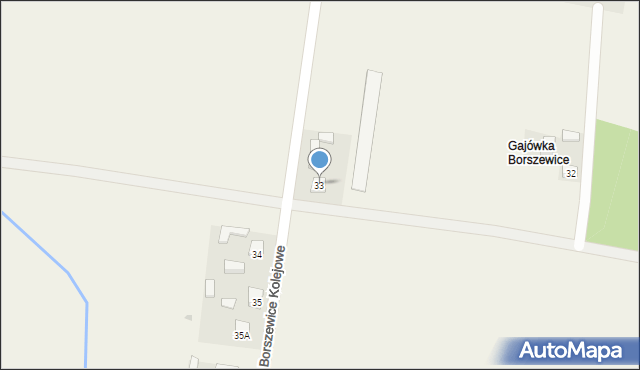Borszewice Kościelne, Borszewice Kościelne, 33, mapa Borszewice Kościelne