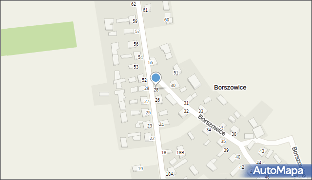 Borszowice, Borszowice, 28, mapa Borszowice