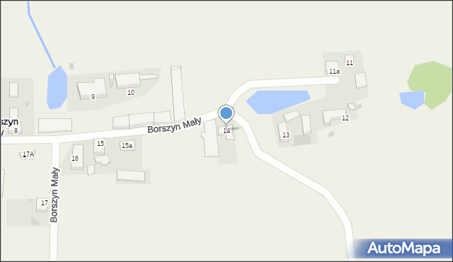 Borszyn Mały, Borszyn Mały, 14, mapa Borszyn Mały