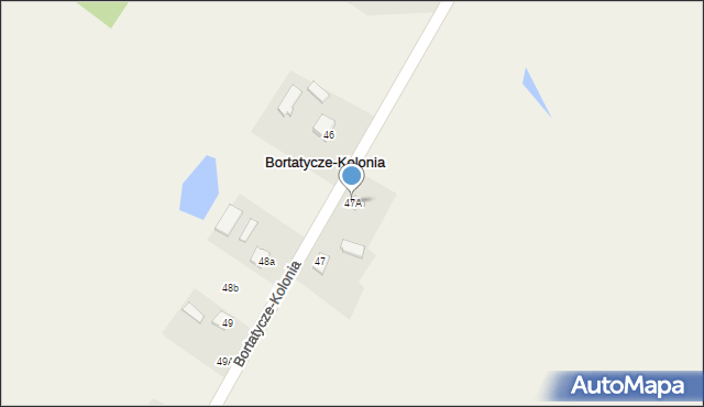 Bortatycze-Kolonia, Bortatycze-Kolonia, 47A, mapa Bortatycze-Kolonia