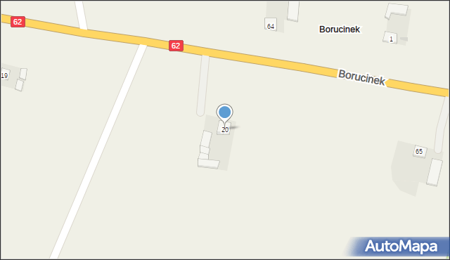 Borucinek, Borucinek, 20, mapa Borucinek