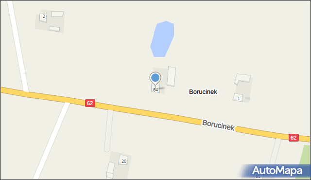 Borucinek, Borucinek, 64, mapa Borucinek